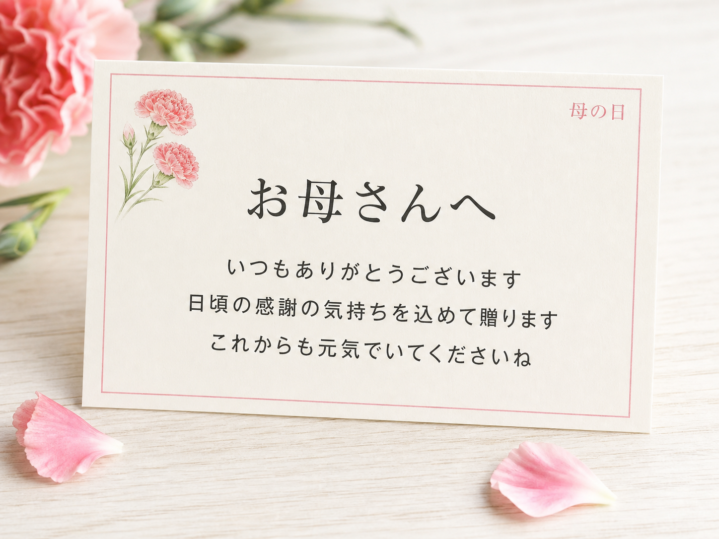 母の日メッセージカード見本